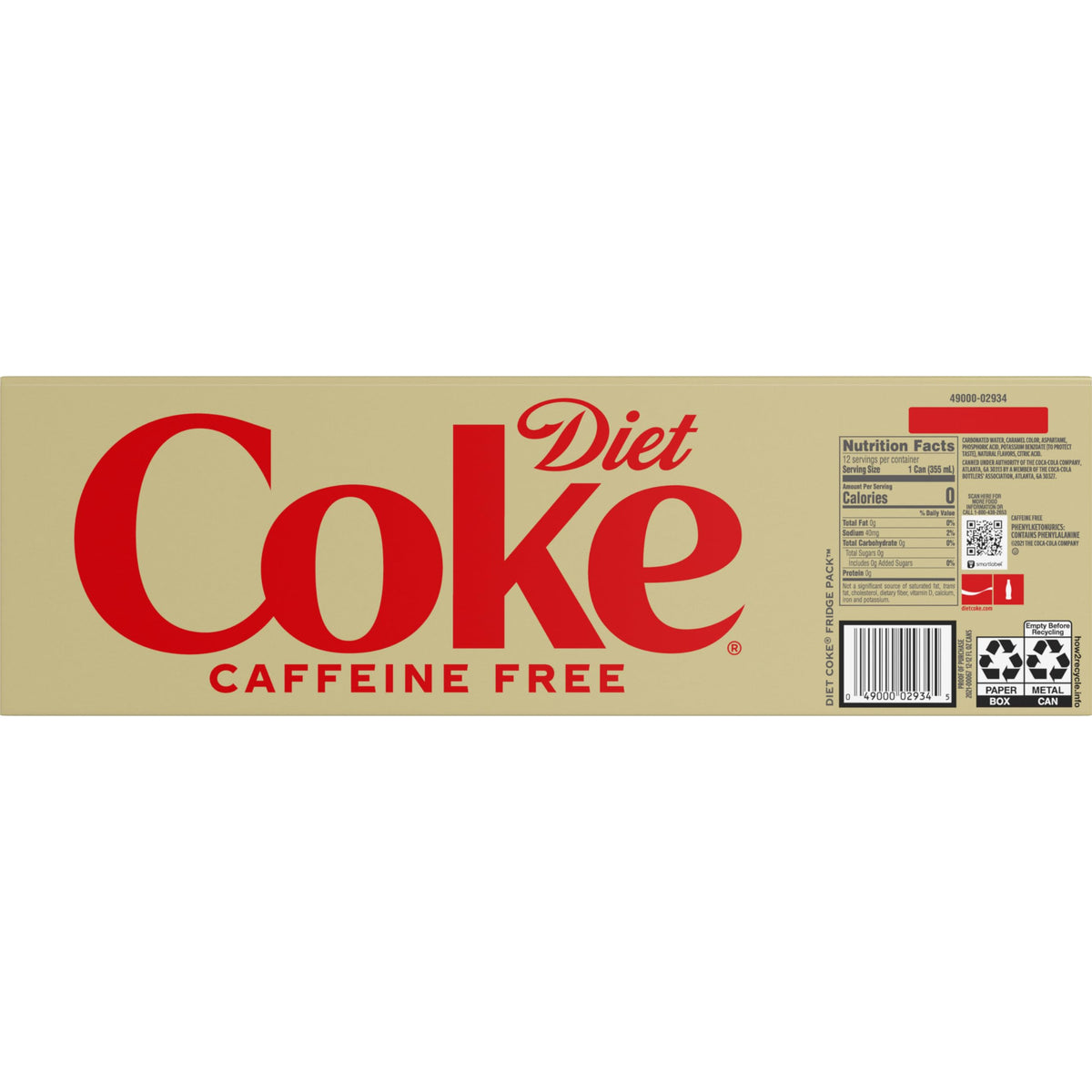 Caffeine Free Diet Coke 12 fl oz 12 Pack K584