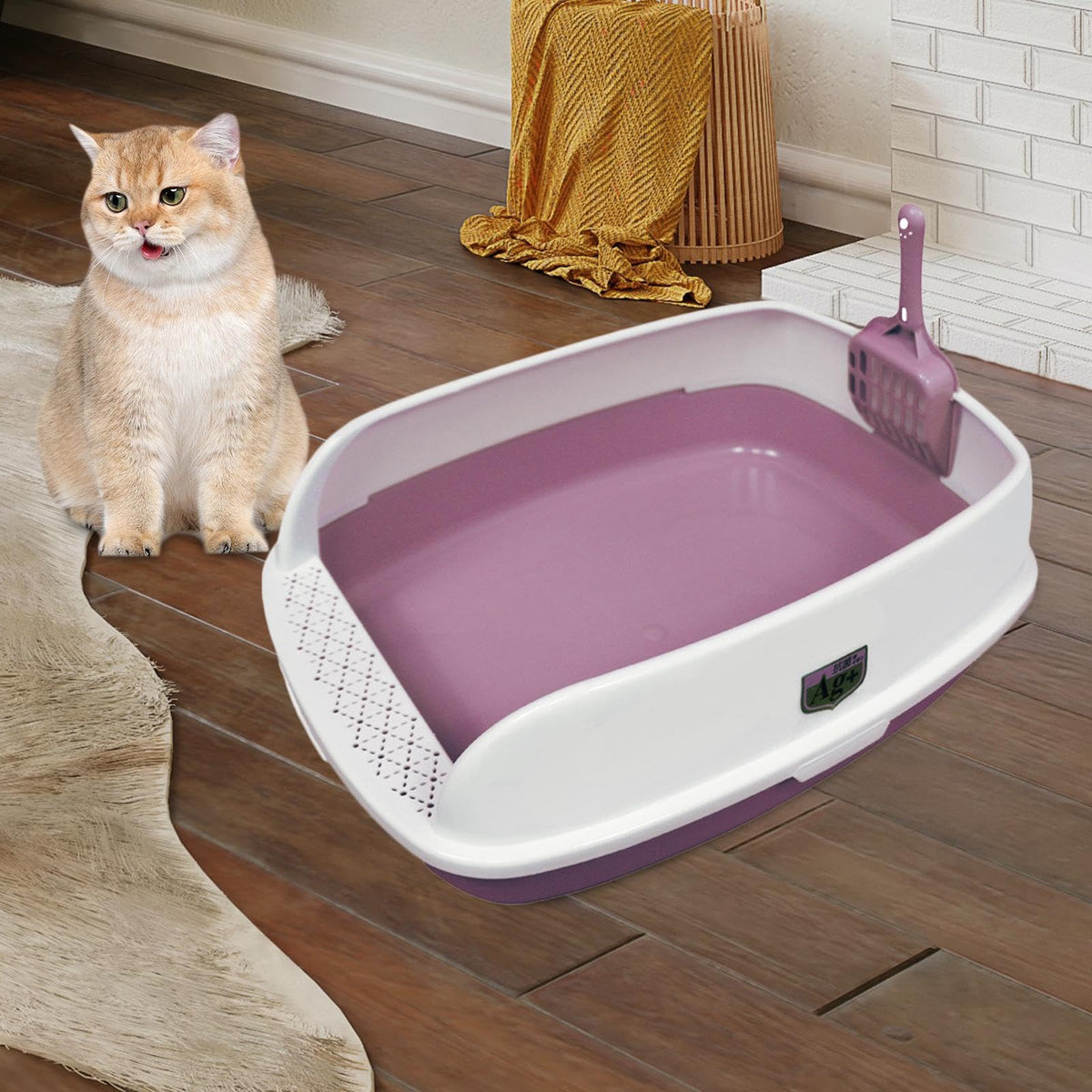 Pink High Sided Cat Litter Box W262848