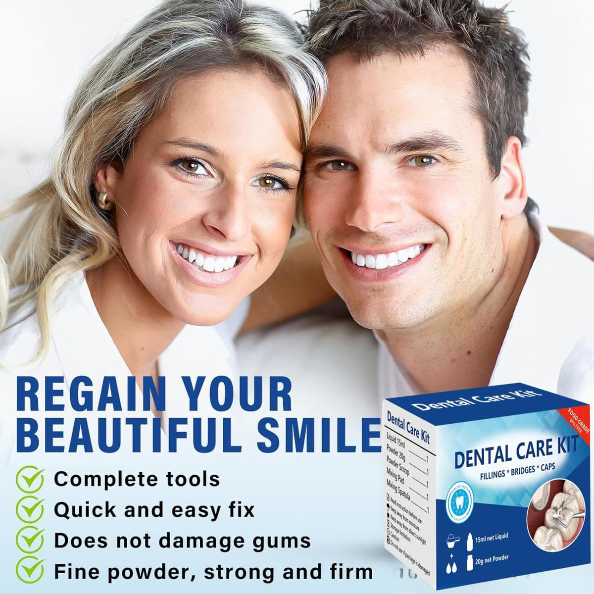 Temporary Teeth Replacement Zinc Oxide Eugenol Dental Kit 4 Pcs E875246
