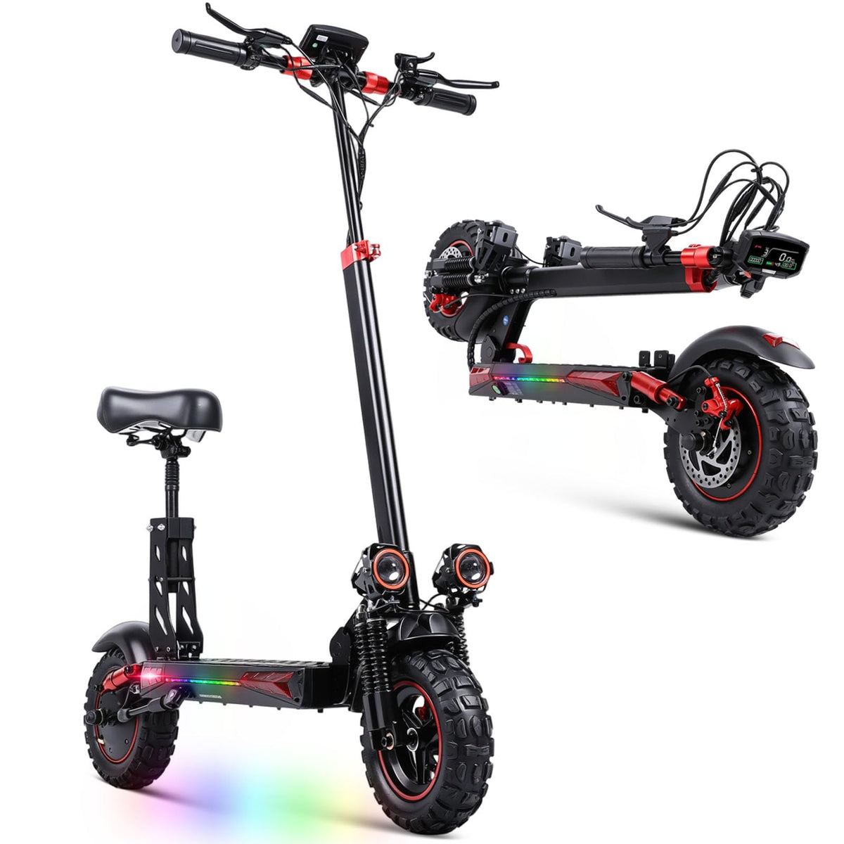 1200W 37 Mile Range 34MPH Foldable Electric Scooter with Seat Y11781