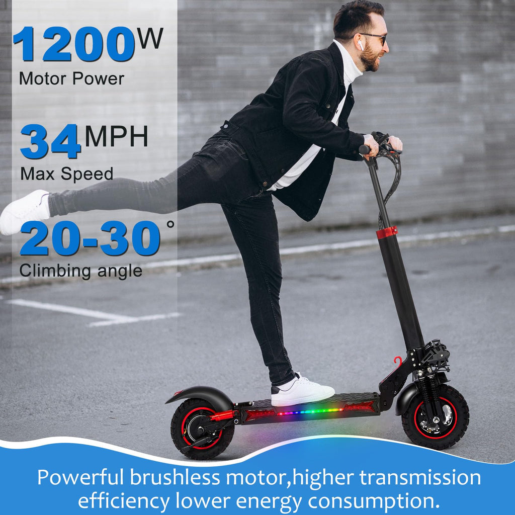 1200W 37 Mile Range 34MPH Foldable Electric Scooter with Seat Y11781