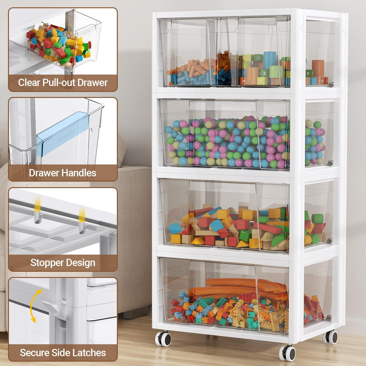 Extra Large 3 Drawer Storage Cart Q8157