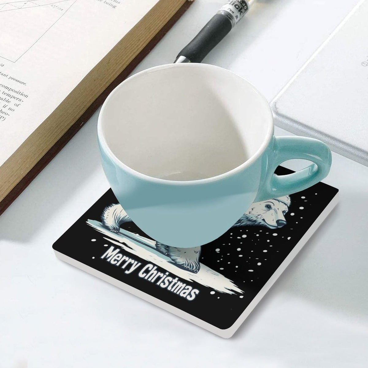 White Ceramic Coasters Set H863864