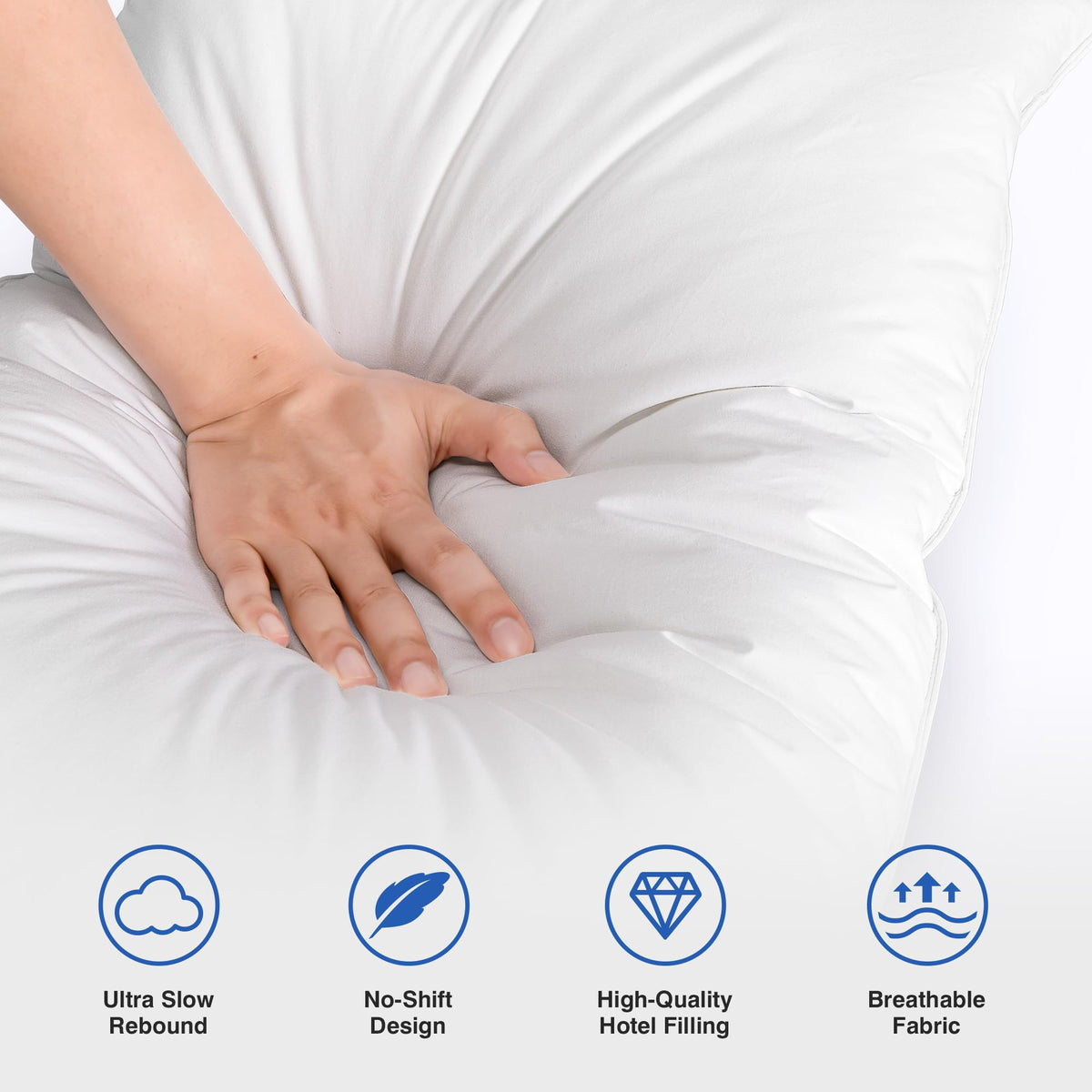 Queen Size Set of 2 Feather Pillows H523682