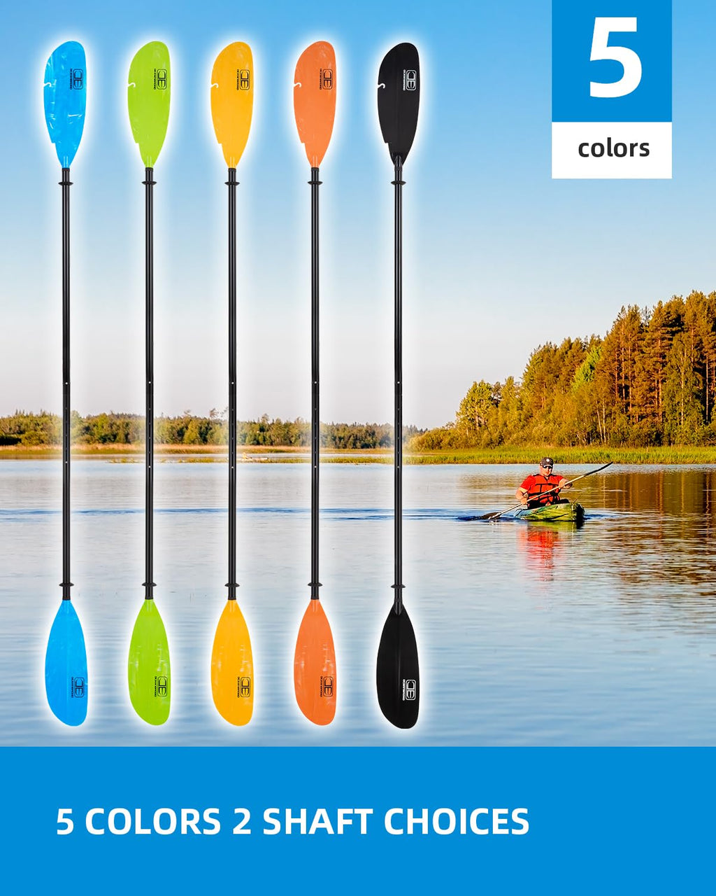 Adjustable Fishing Kayak Paddle with Paddle Leash I18595
