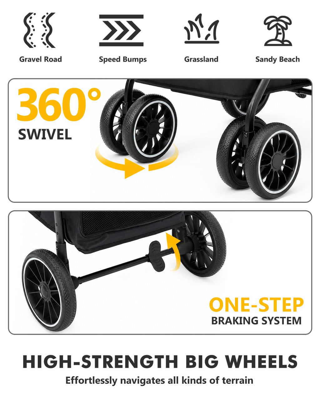 Black Foldable Dog Stroller K966