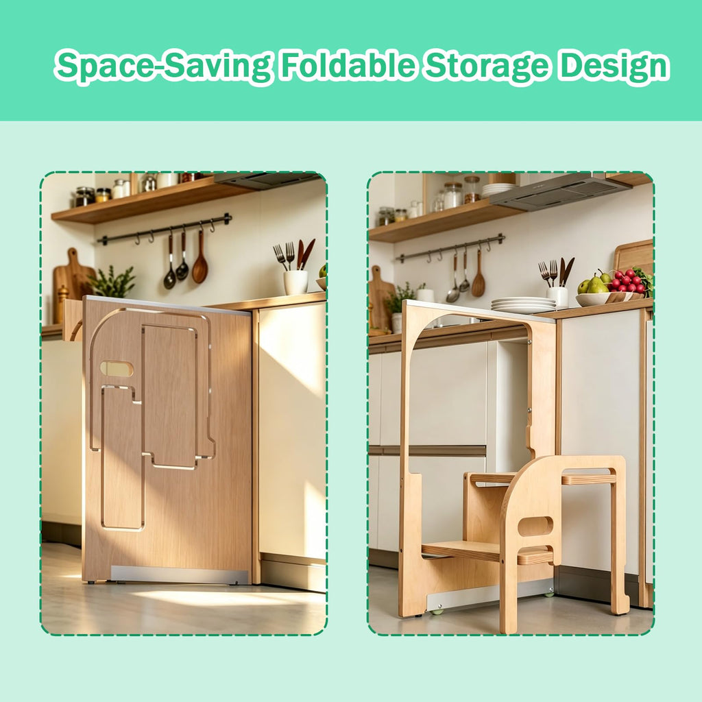 2 Step Foldable Wooden Ladder D91319