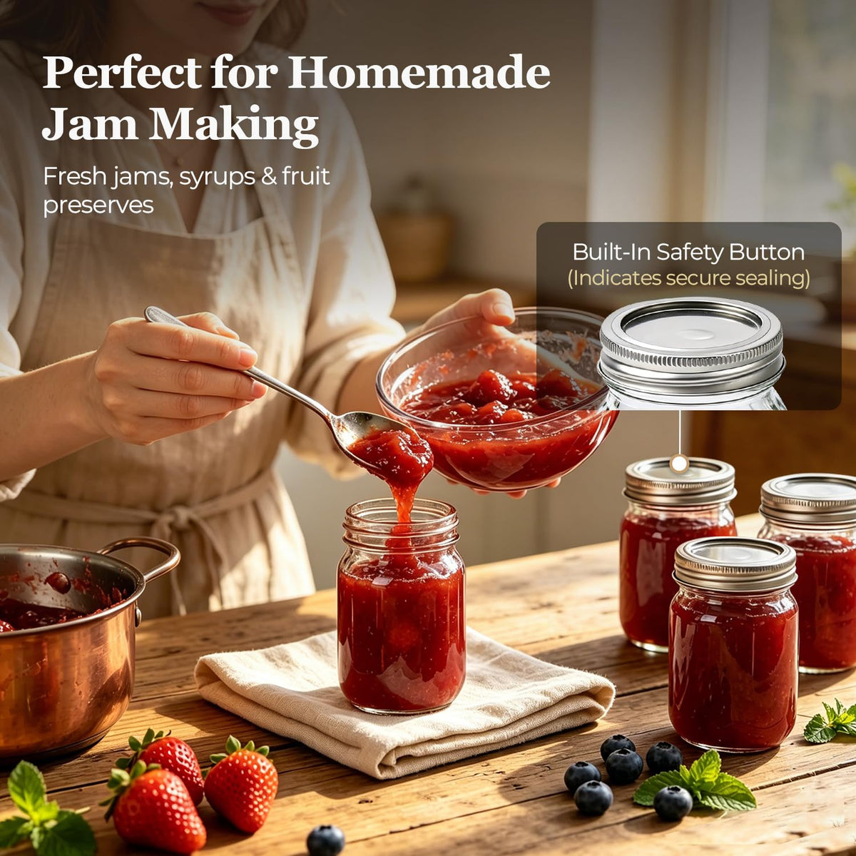 16 oz Regular Mouth Mason Jars 12 Pack U87293