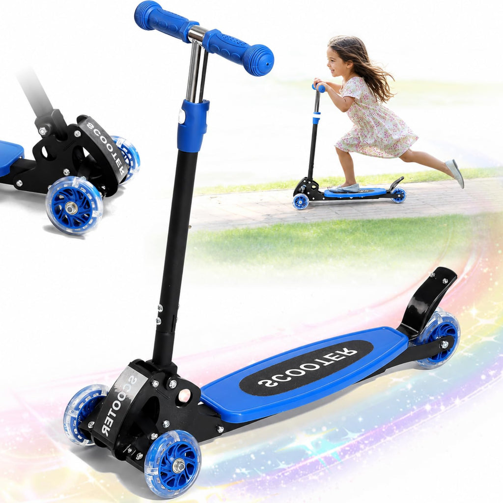 3 Wheel Kids Kick Scooter with Light-Up Wheels and Adjustable Handlebar L982