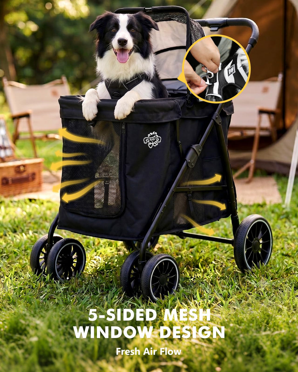 Black Foldable Dog Stroller K966