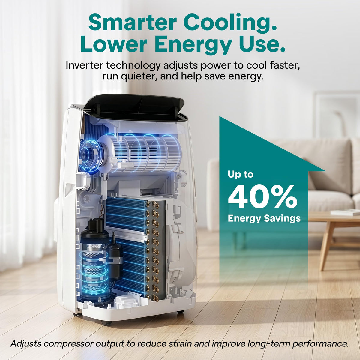 12000 BTU Inverter Portable Air Conditioner & Heater with Wi-Fi F64164