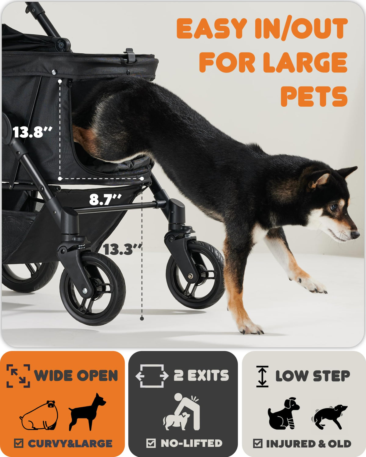 Medium Dog Stroller Up to 66lbs Z985828