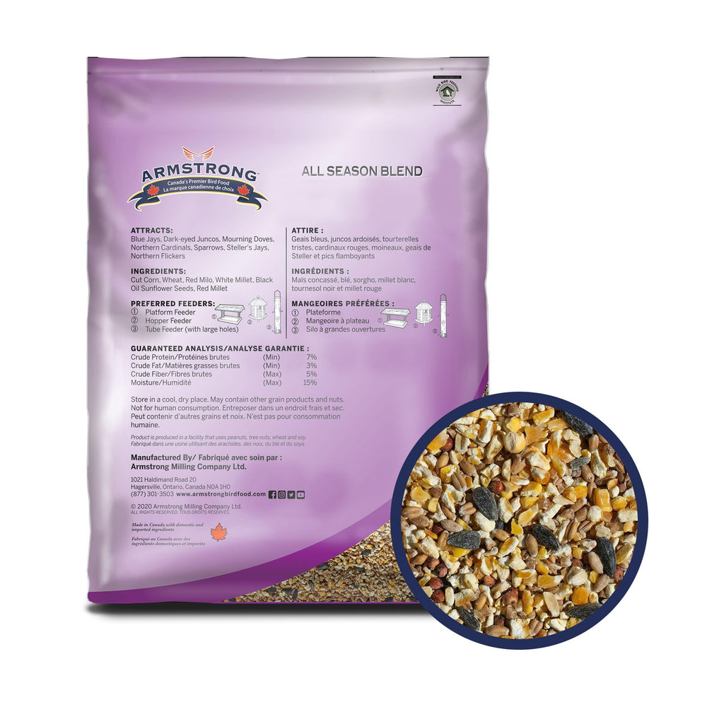 20 Pounds Bird Seed Blend with Cut Corn, Wheat, White & Red Millet, Black Oil Sunflower Seeds G955549