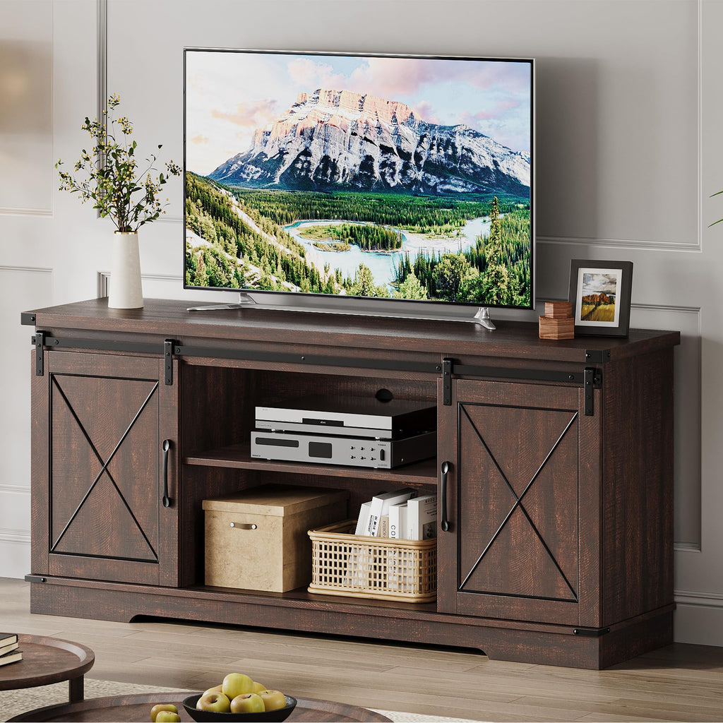 59 Inch TV Stand with Sliding Barn Doors N682145