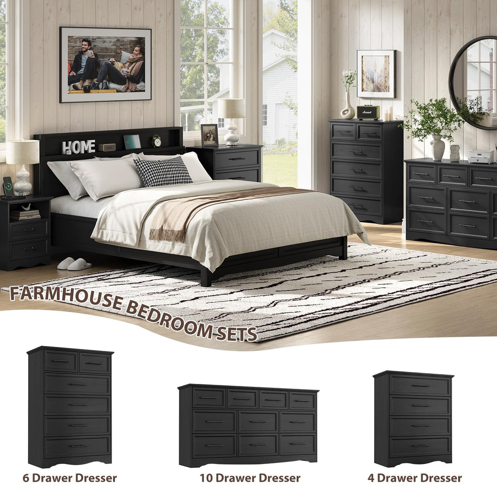 Black 6 Drawer Dresser N67341