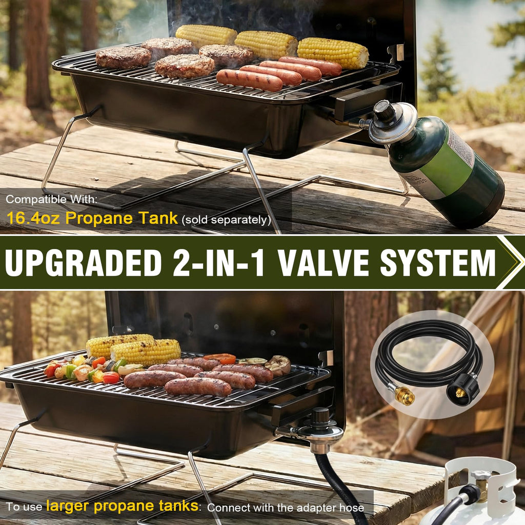 Portable Propane Gas Grill with Foldable Legs S98217