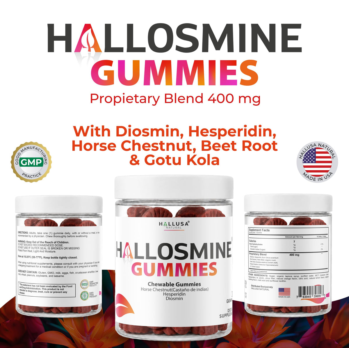 60 Chews 400mg Diosmin Hesperidin & Horse Chestnut Gummies M21650