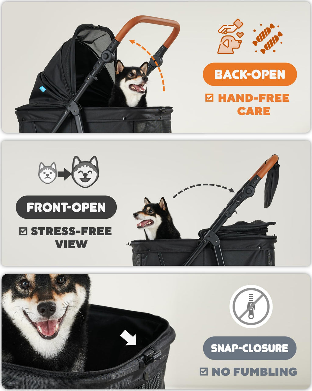 Medium Dog Stroller Up to 66lbs Z985828