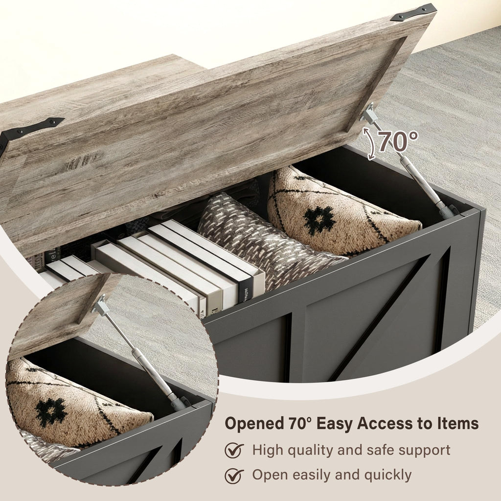 Black Lift Top Wood Coffee Table with Storage T266335