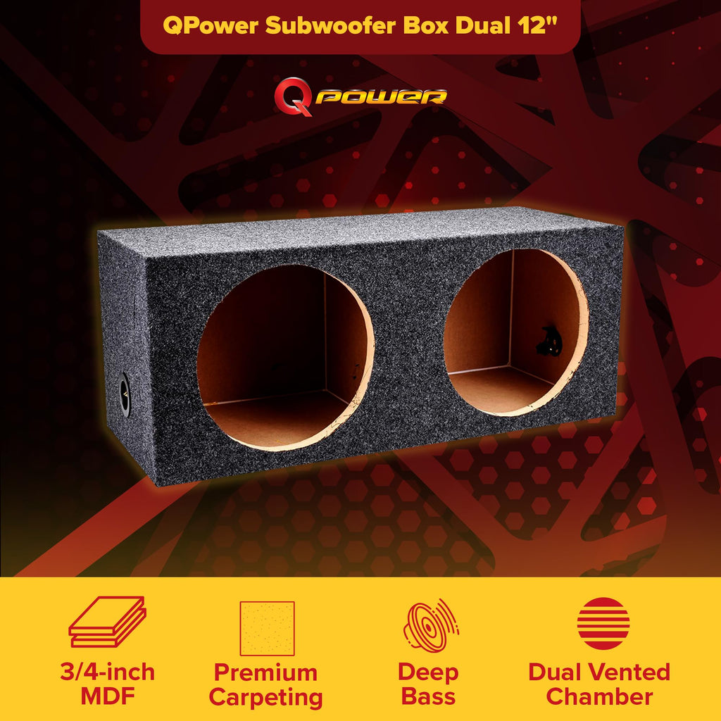 Charcoal Dual 12" Sealed Car Audio Subwoofer Box D91144