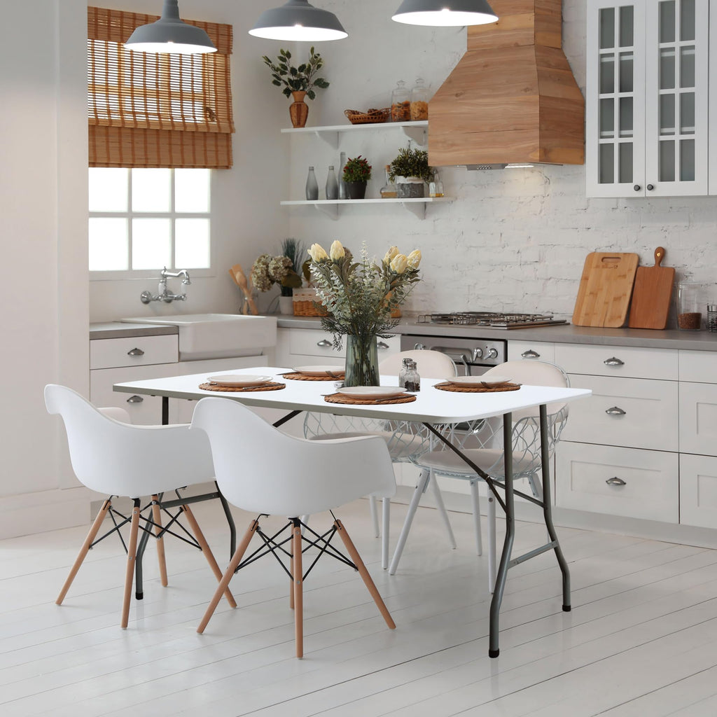 White 6FT Foldable Plastic Table A4373