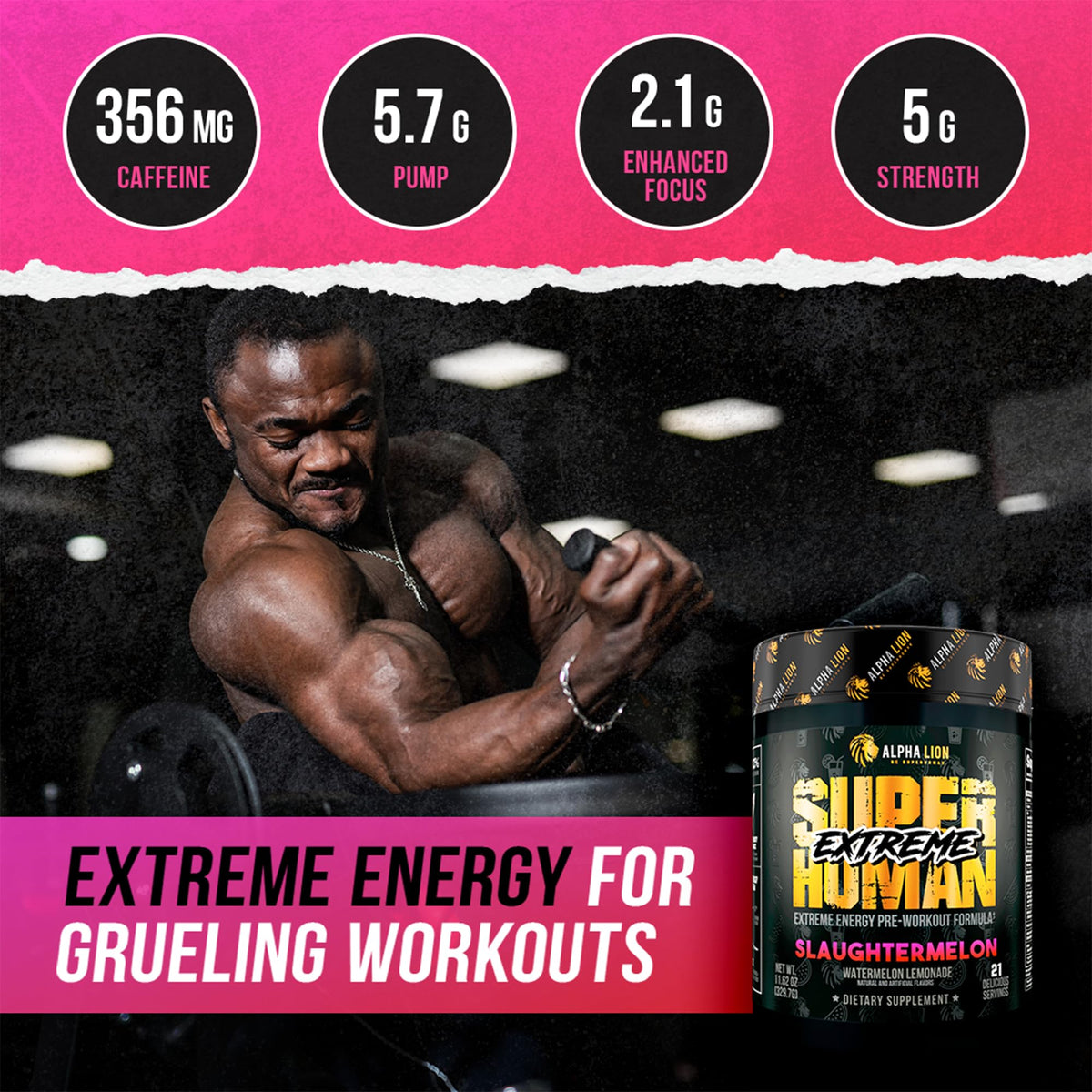 High Stim Pre Workout Powder with Beta Alanine & Caffeine (21 Servings) T7065