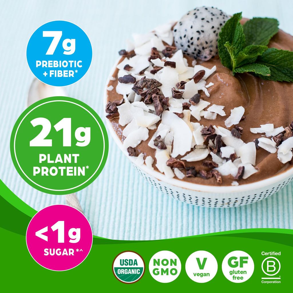 Organic Vegan Protein Powder, Chocolate Fudge 2 lbs + Original 30 oz U73679