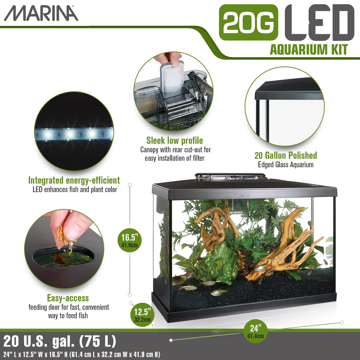 20 Gallon LED Aquarium Kit with Filter E23263