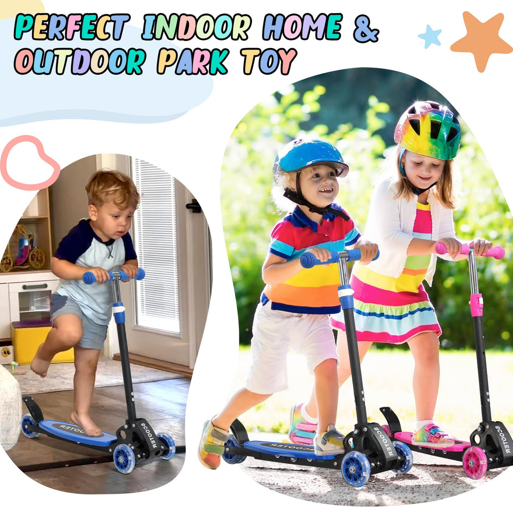 3 Wheel Kids Kick Scooter with Light-Up Wheels and Adjustable Handlebar L982