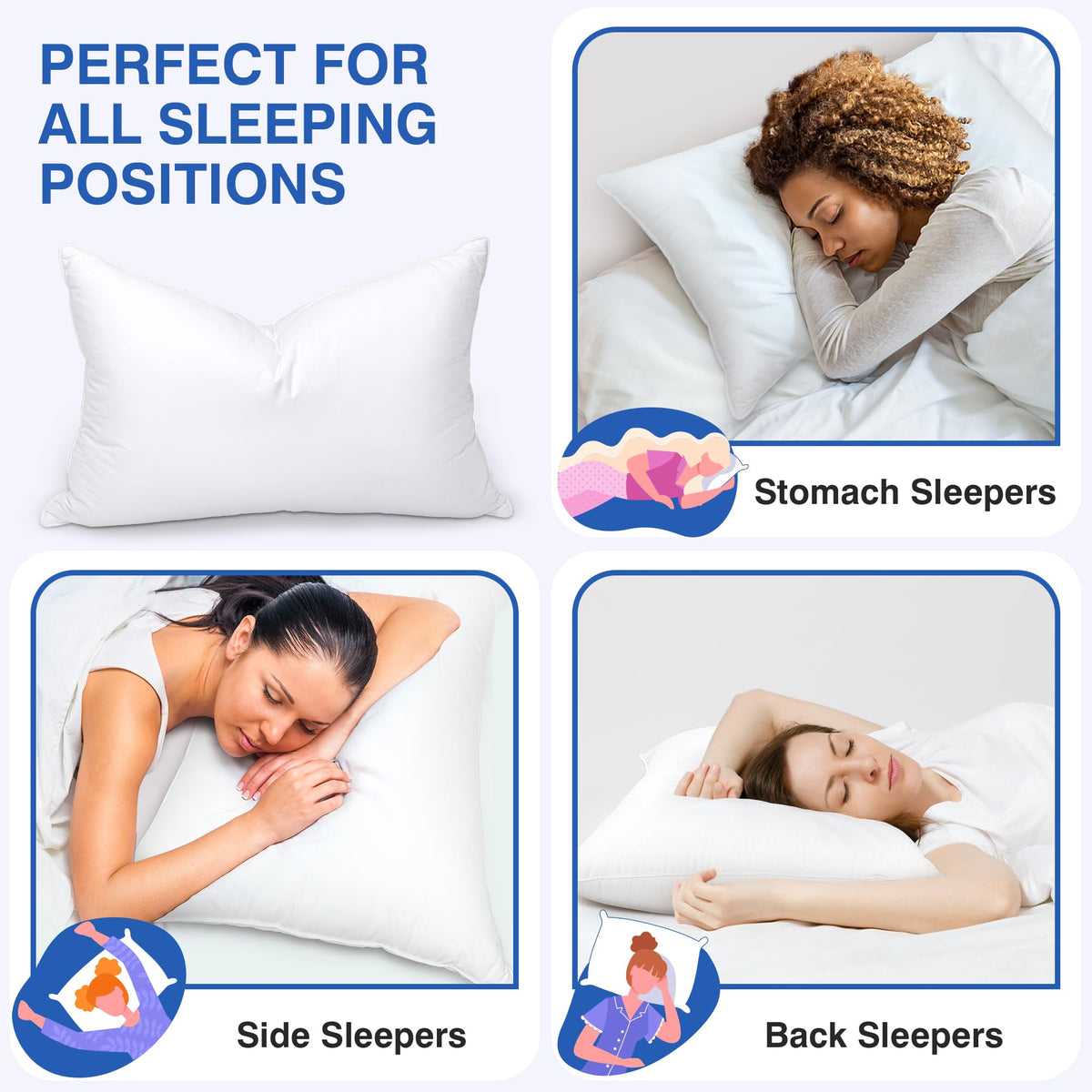 Queen Size Set of 2 Feather Pillows H523682