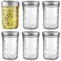 12oz Glass Mason Jars 6 Pack Airtight Lids E790435