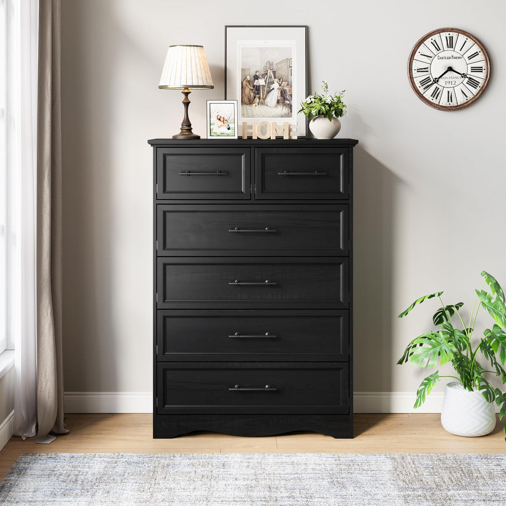 Black 6 Drawer Dresser N67341