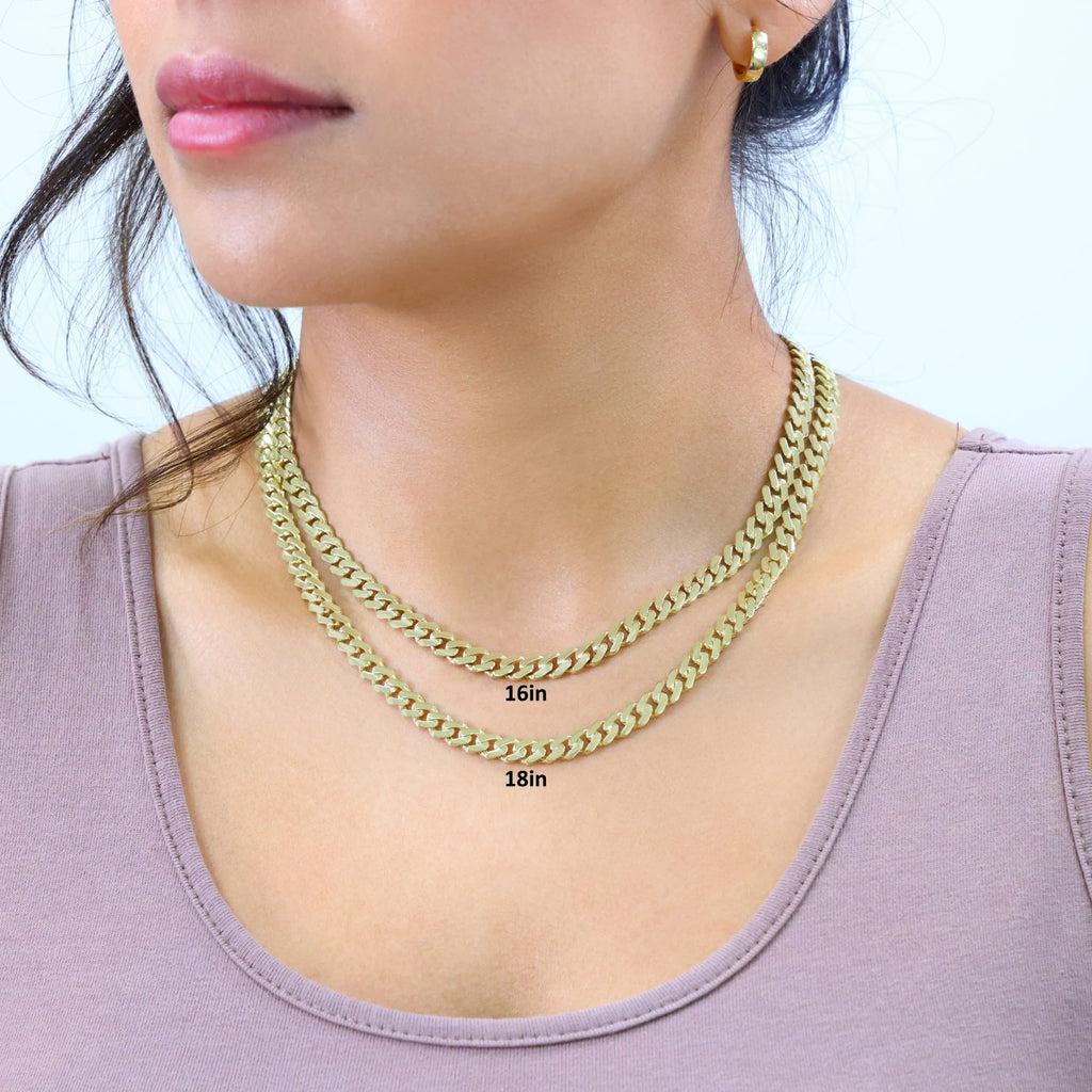 10k Yellow Gold 6mm Cuban Chain Necklace U90715