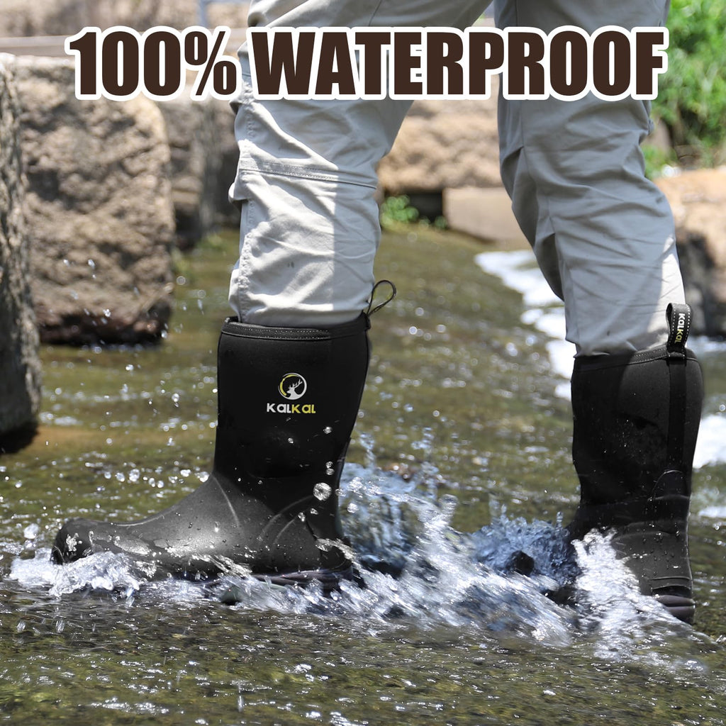 Waterproof Insulated Mid Calf Rubber Boots O790