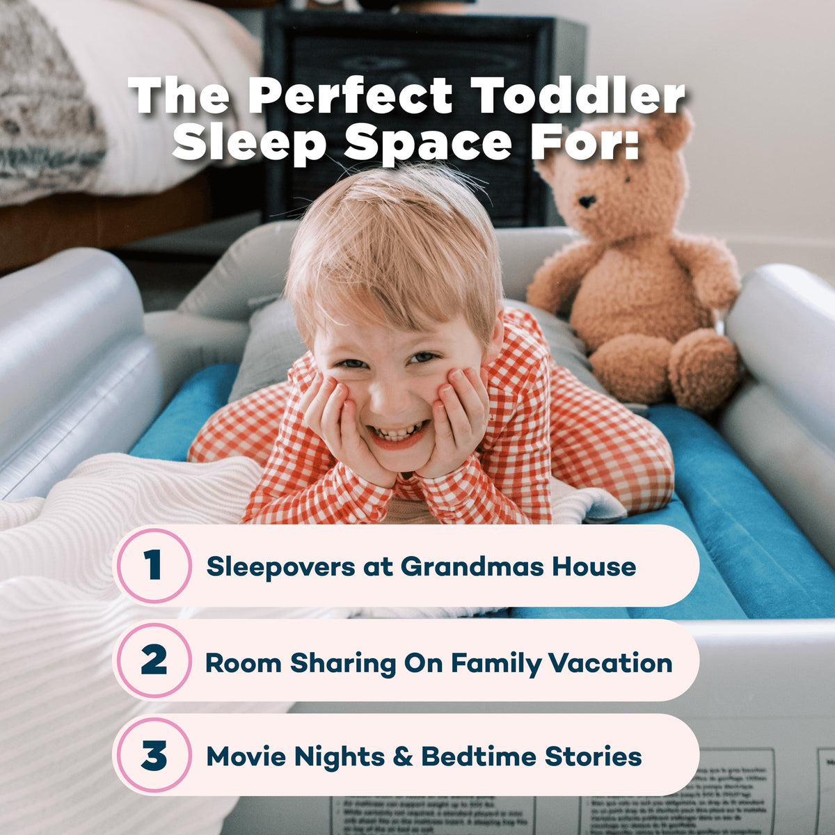 Inflatable Toddler Travel Bed with Safety Bumpers B5087