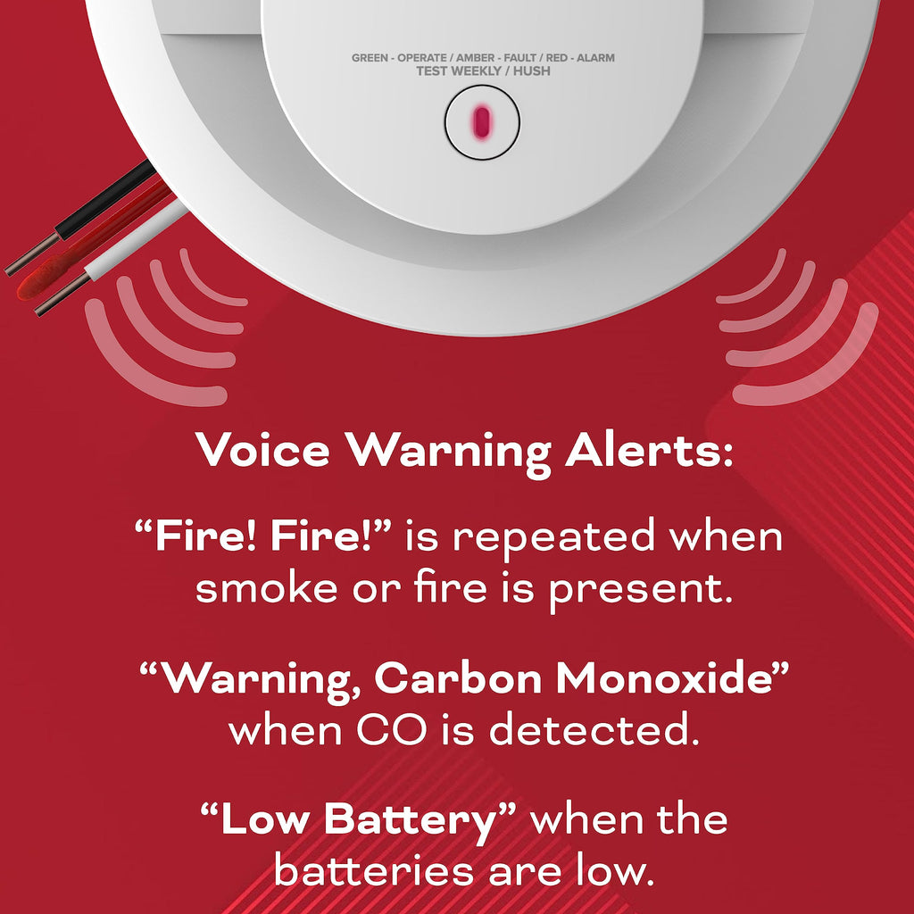Hardwired Smoke & Carbon Monoxide Detector with Battery Backup, 2 Pack R36349
