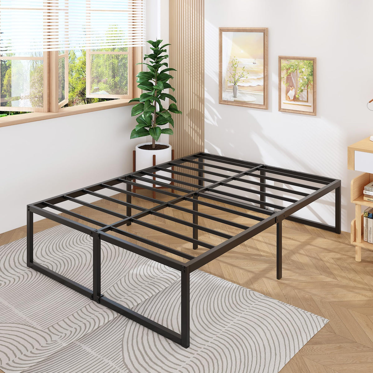 Queen Bed Frame 18 Inch with Steel Slat Support A175