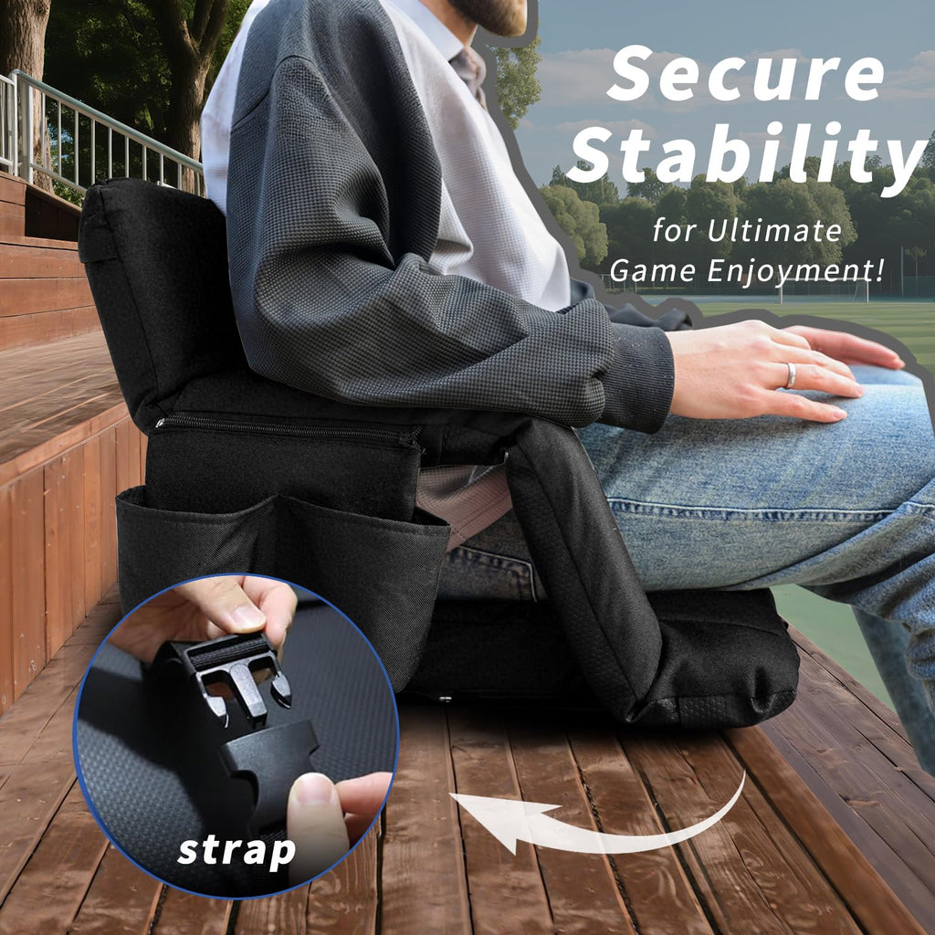 Black 25" Wide Stadium Seat with Back Support O556410