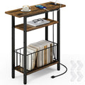 Narrow 3-Tier Side Table with Charging Station G57489
