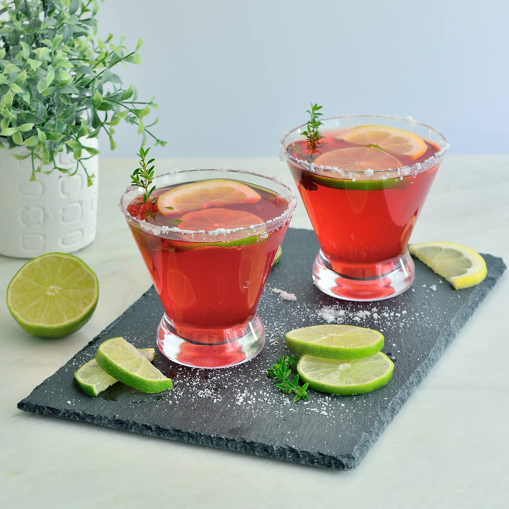 6 Pack 10 Ounce Shatterproof Stemless Martini Glasses I488