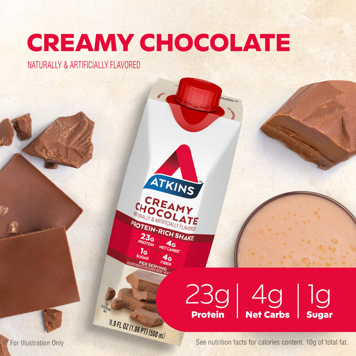 Creamy Chocolate Protein Shake, 23g Protein, 12 Count G143