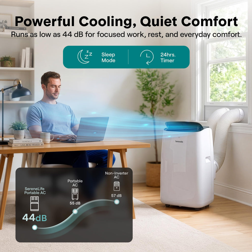 12000 BTU Inverter Portable Air Conditioner & Heater with Wi-Fi F64164