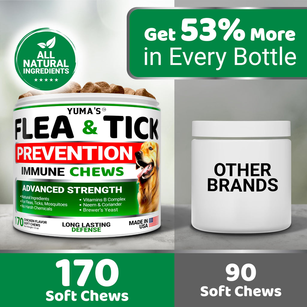 Natural Oral Flea and Tick Prevention for Dogs, 170 Chews I958