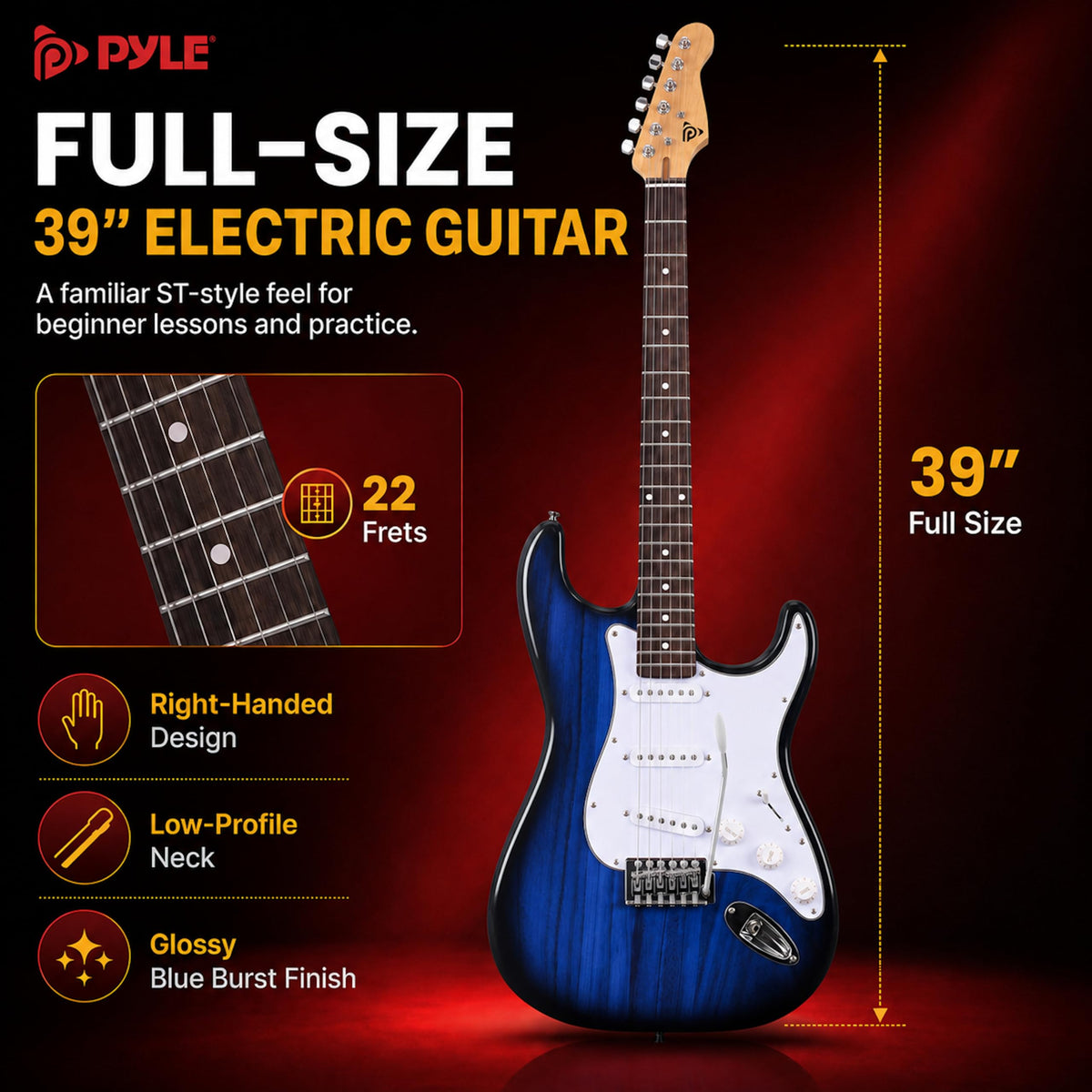 Blue Burst Electric Guitar and Amp Kit R1918