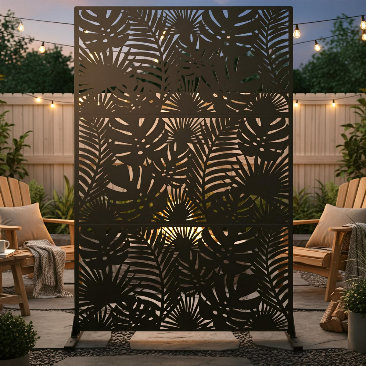 72in Laser Cut Steel Privacy Screen C886