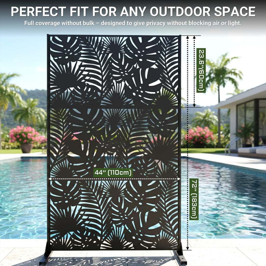72in Laser Cut Steel Privacy Screen C886