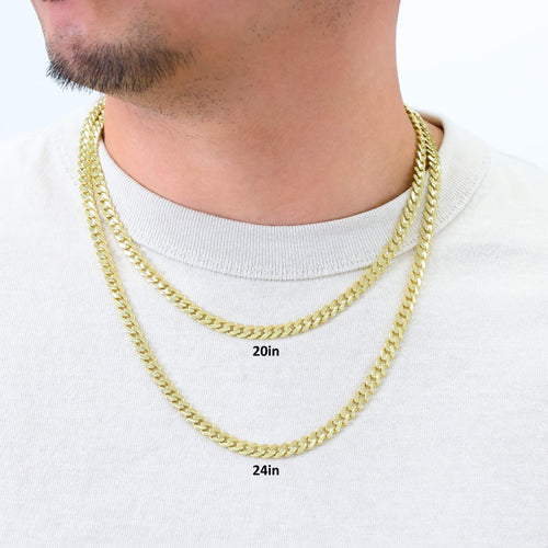 10k Yellow Gold 6mm Cuban Chain Necklace U90715