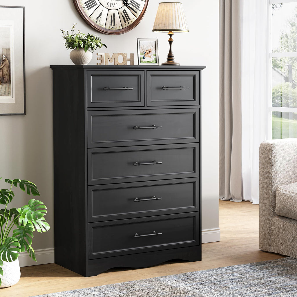 Black 6 Drawer Dresser N67341