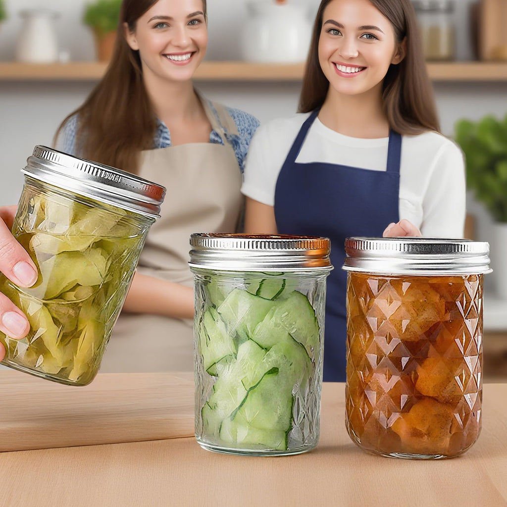 12oz Glass Mason Jars 6 Pack Airtight Lids E790435
