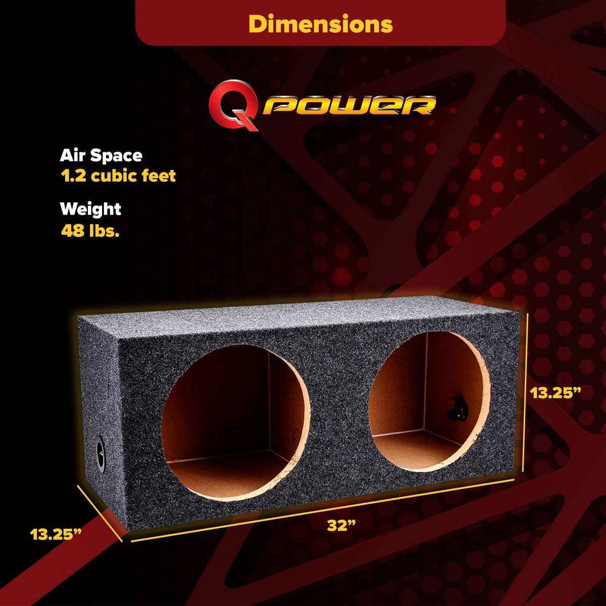 Charcoal Dual 12" Sealed Car Audio Subwoofer Box D91144